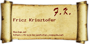 Fricz Krisztofer névjegykártya